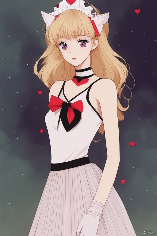 mnmhf,1girl, sailor senshi uniform, solo, blue eyes, blonde hair, jewelry, long hair, heart, twintails, skirt, heart brooch, magical girl, gloves, earrings, brooch, choker, heart choker, hair bun, double bun, sailor collar, elbow gloves, crescent earrings, blue sailor collar, breasts, white gloves, pleated skirt, looking at viewer, bow, hair ornament, cleavage, crescent, parted lips, very long hair, v arms, red bow, blue skirt, leaning forward, miniskirt, collarbone, multicolored clothes, tiara, circlet, multicolored skirt<lora:EMS-344925-EMS:0.800000>