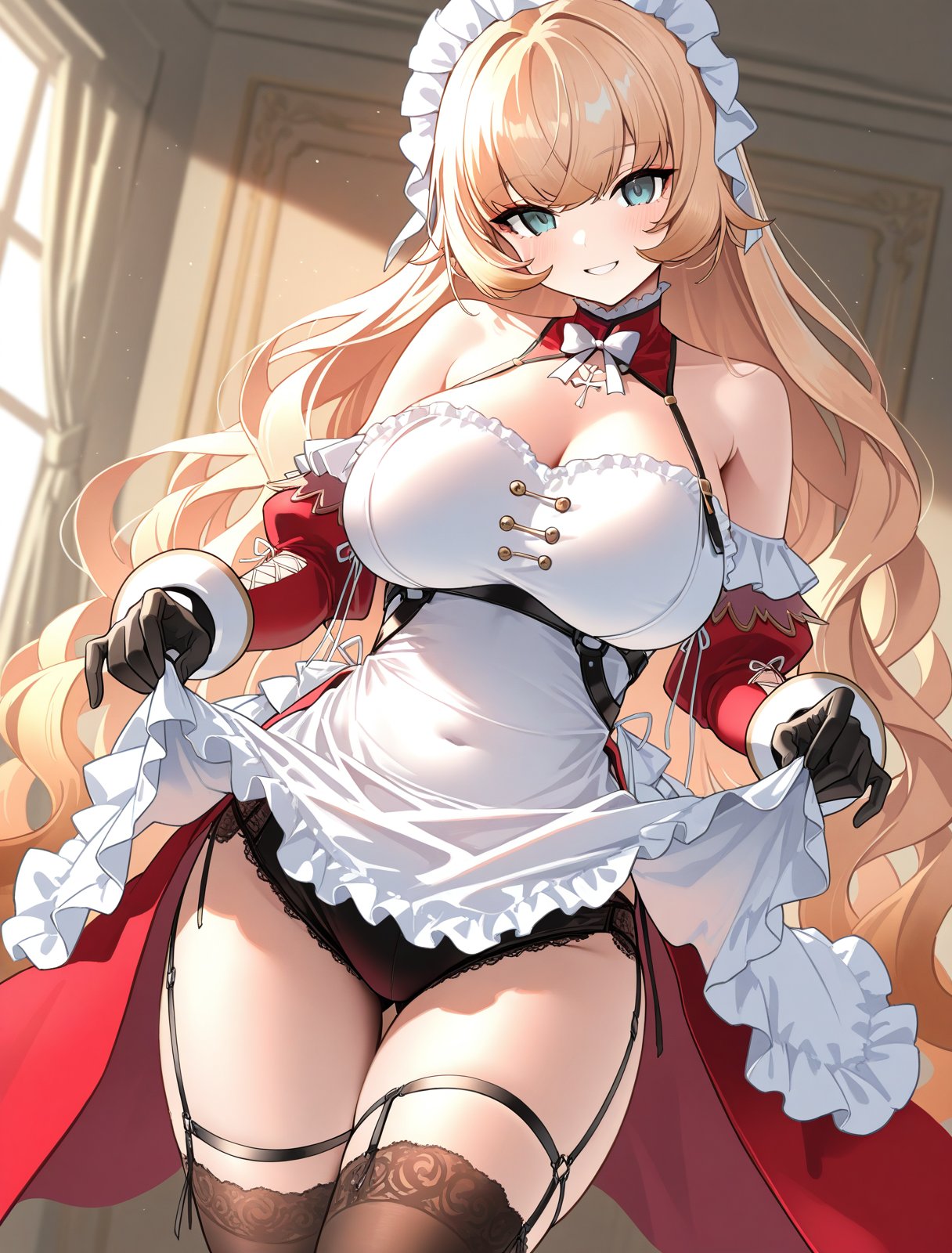 howe \(pastry princess\) \(azur lane\),  smile,  lifting own clothes by sk on Tensor.Art