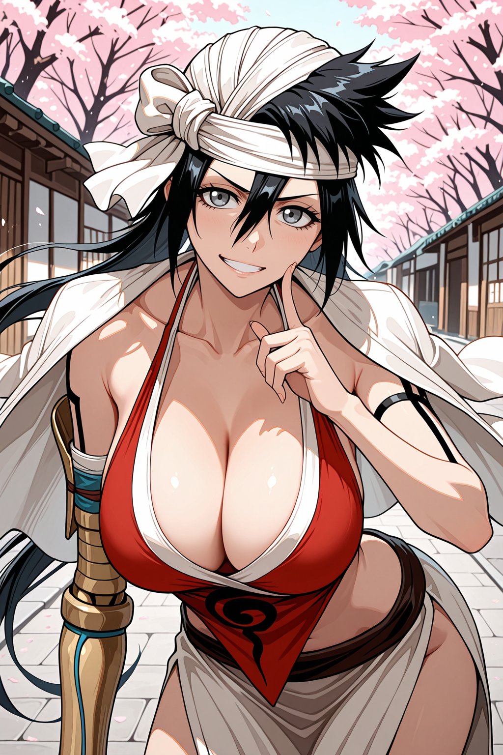 shiba kuukaku,  very long hair,  black hair by T3rryMcg1nn1s on Tensor.Art