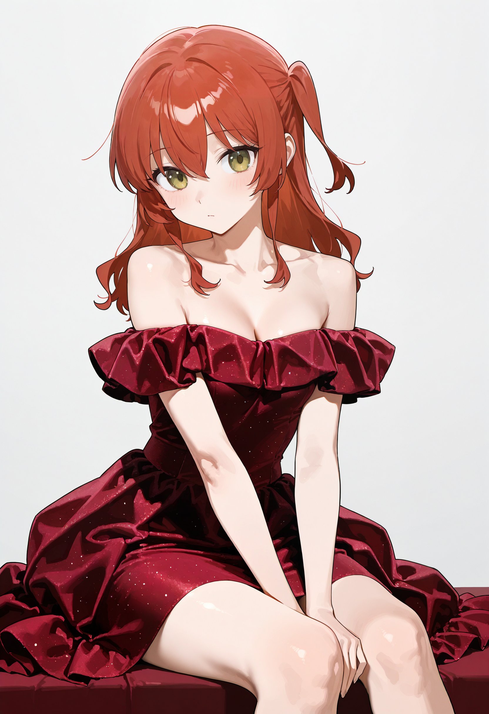 solo,  1girl,  red velvet dress by miaomiao on Tensor.Art