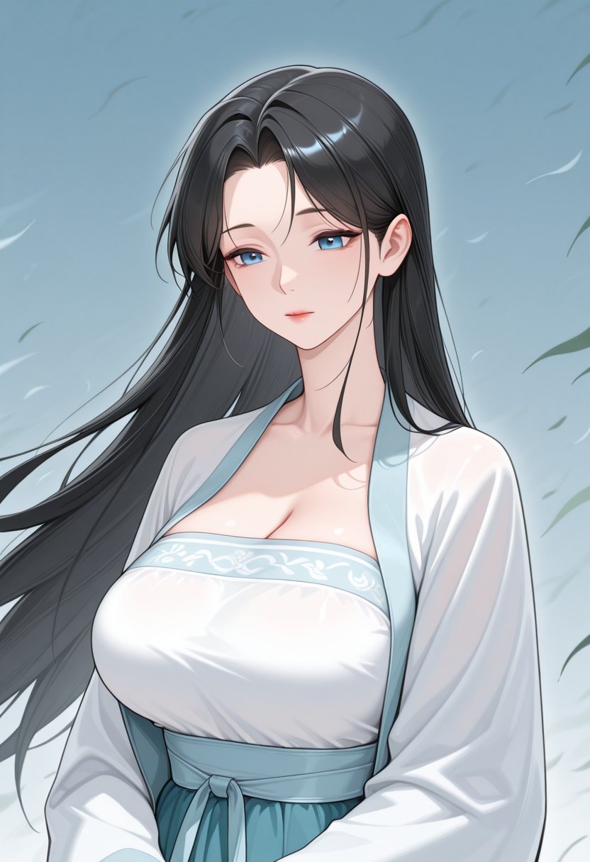 long hair,  black hair,  large breasts by Seidhe on Tensor.Art