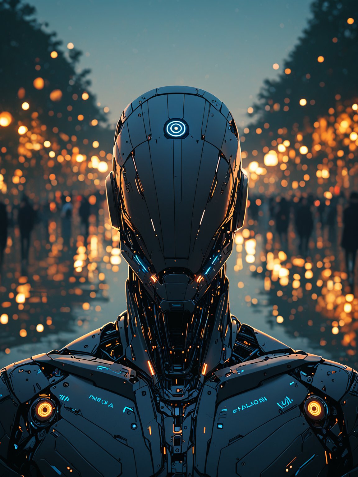 <lora:NoFace_Robot_PonyXL-000002:0.8>,noface robot ponyxl,Evening light creates a calm ambiance,, score_9, score_8_up, score_7_up, source_anime,