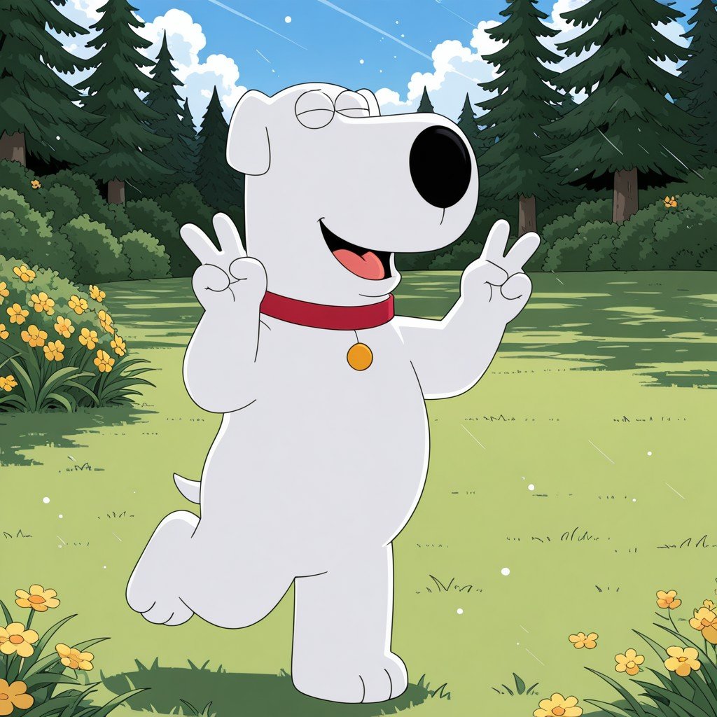 StewieIL BrianGriffinIL,  dog,  white fur by Wizardludas on Tensor.Art