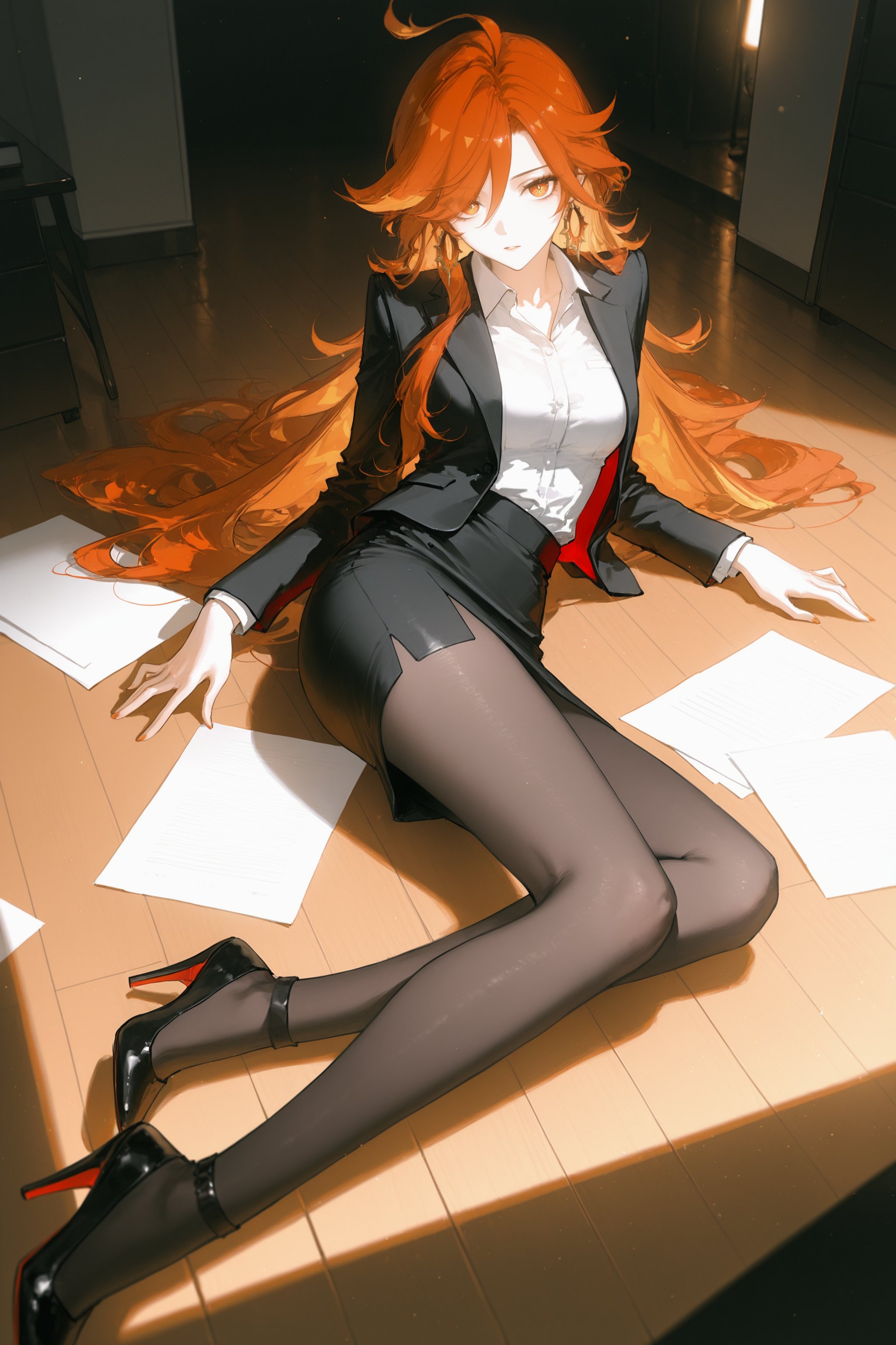 1girl,  mavuika \(genshin impact\),  office lady by okingjo on Tensor.Art
