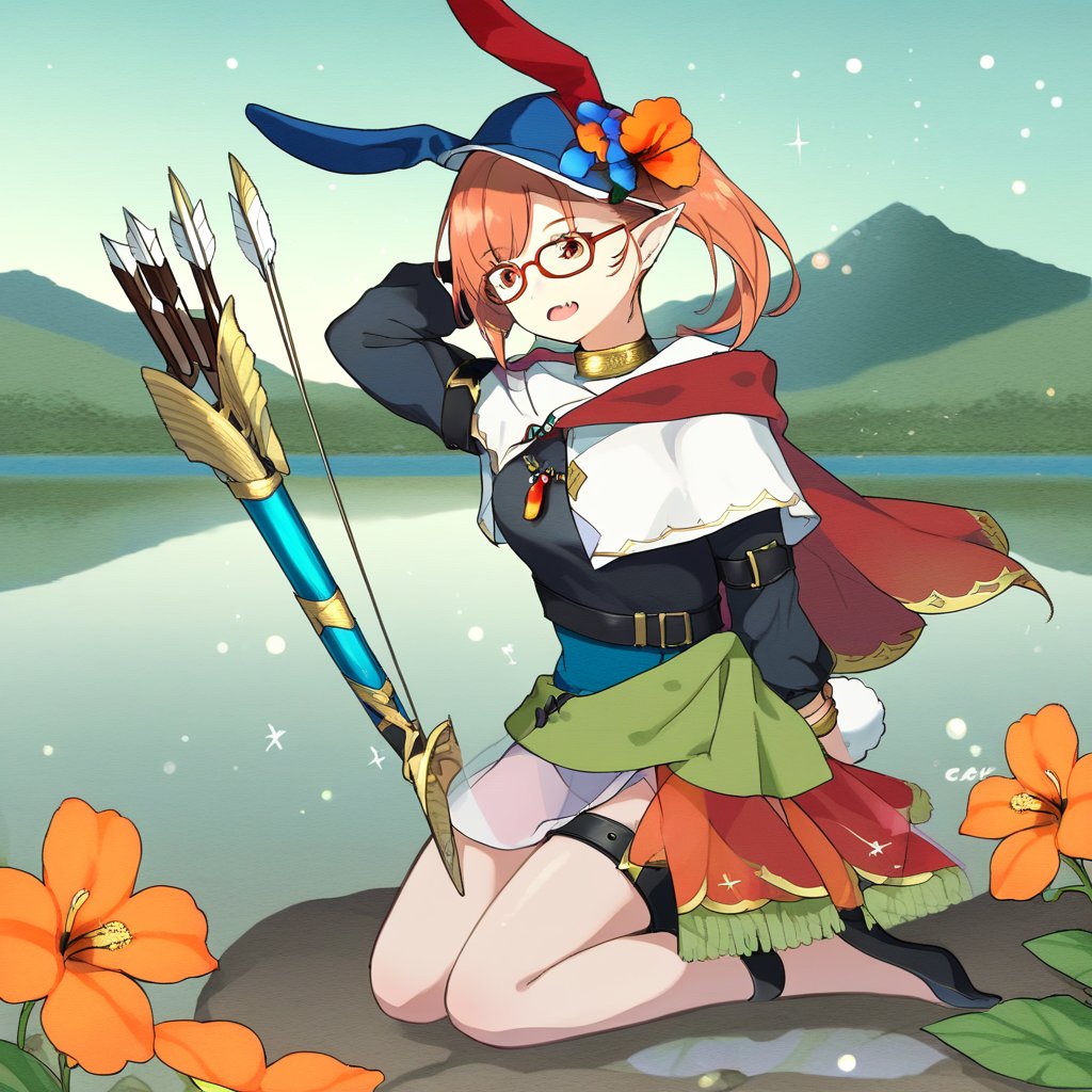 bard,  copyright name,  orange flower by miaomiao on Tensor.Art