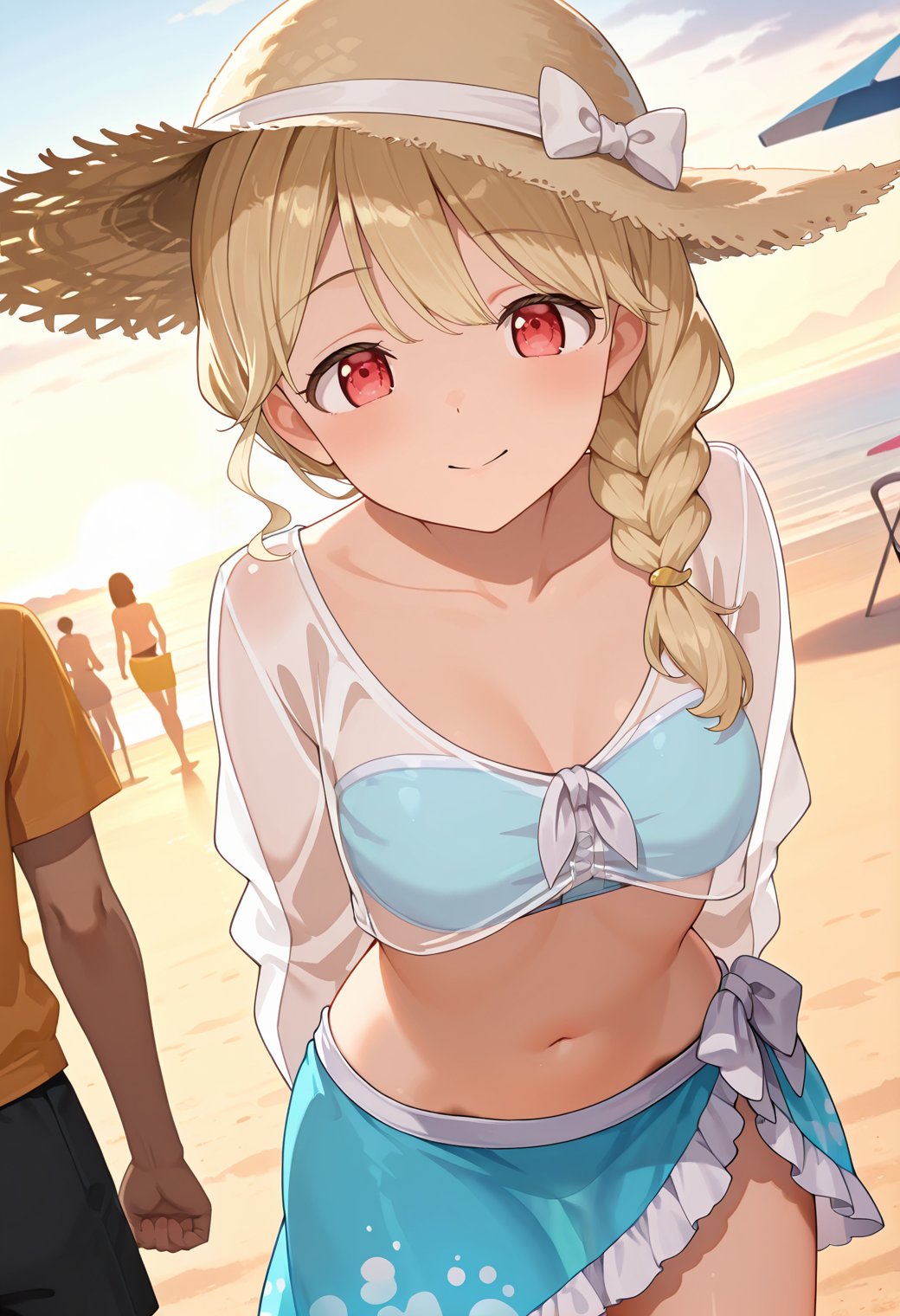 TotoSwimsuit2023,  braided ponytail,  hair over shoulder by user_864208480699948080 on Tensor.Art
