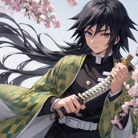 Tomioka Giyuu demon slayer uniform solo <lyco:kimetsu_no_yaiba_V9000-step00020000:1>