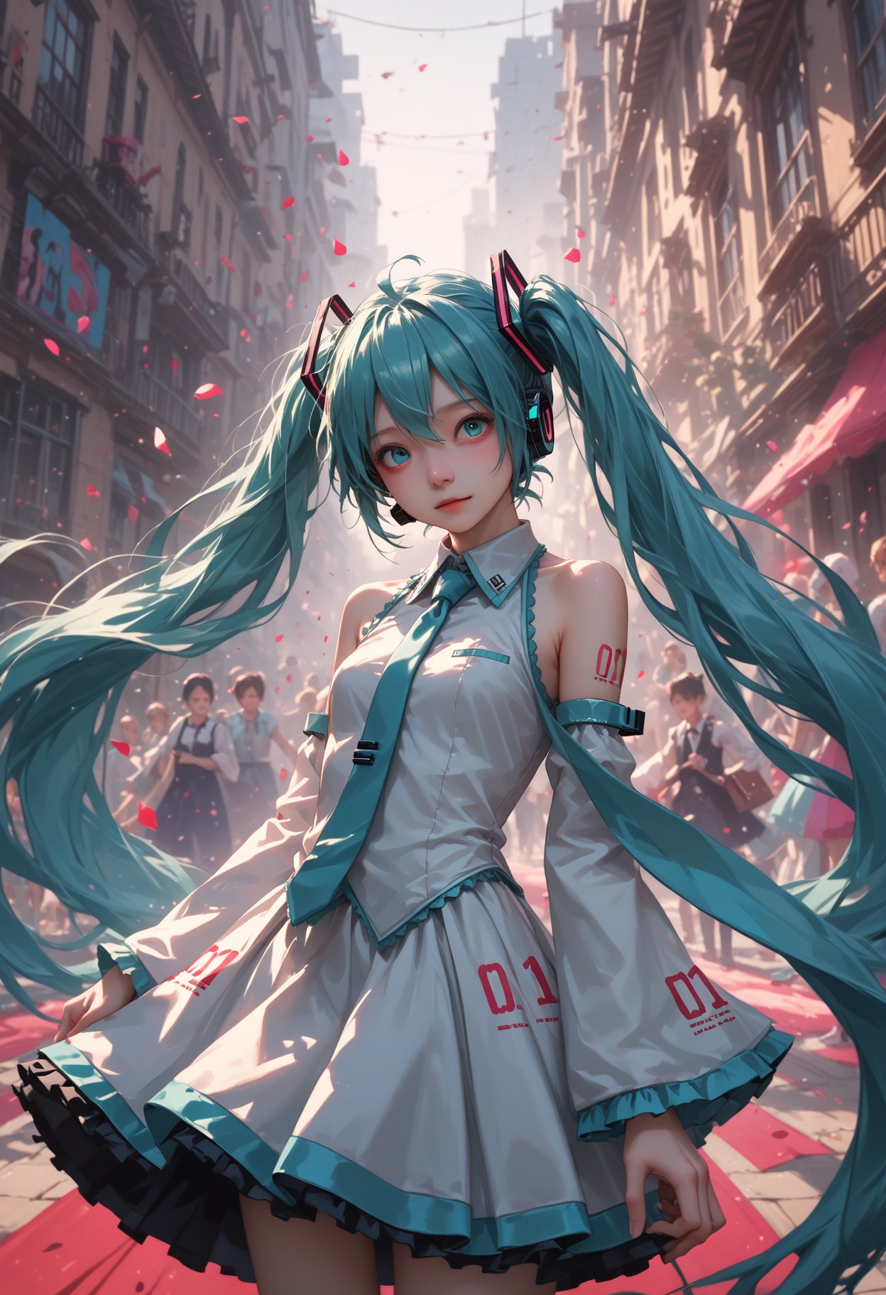 hatsune miku,, cinematic film still,score_9,score_8_up,score_7_up,masterpiece,best quality,8k,source_cartoon,source_anime,