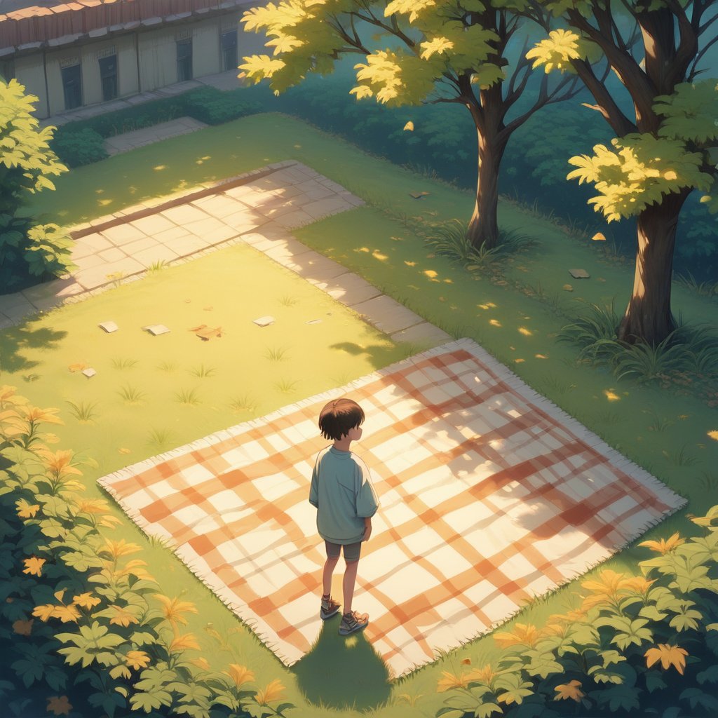 score_9, score_8_up, score_7_up, source_anime, rating_safe, Candipark, outdoors-park focus, from above, negative space