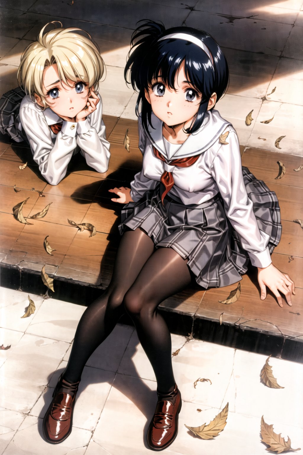 urushihara satoshi,  3girls,  autumn by MatiusL on Tensor.Art