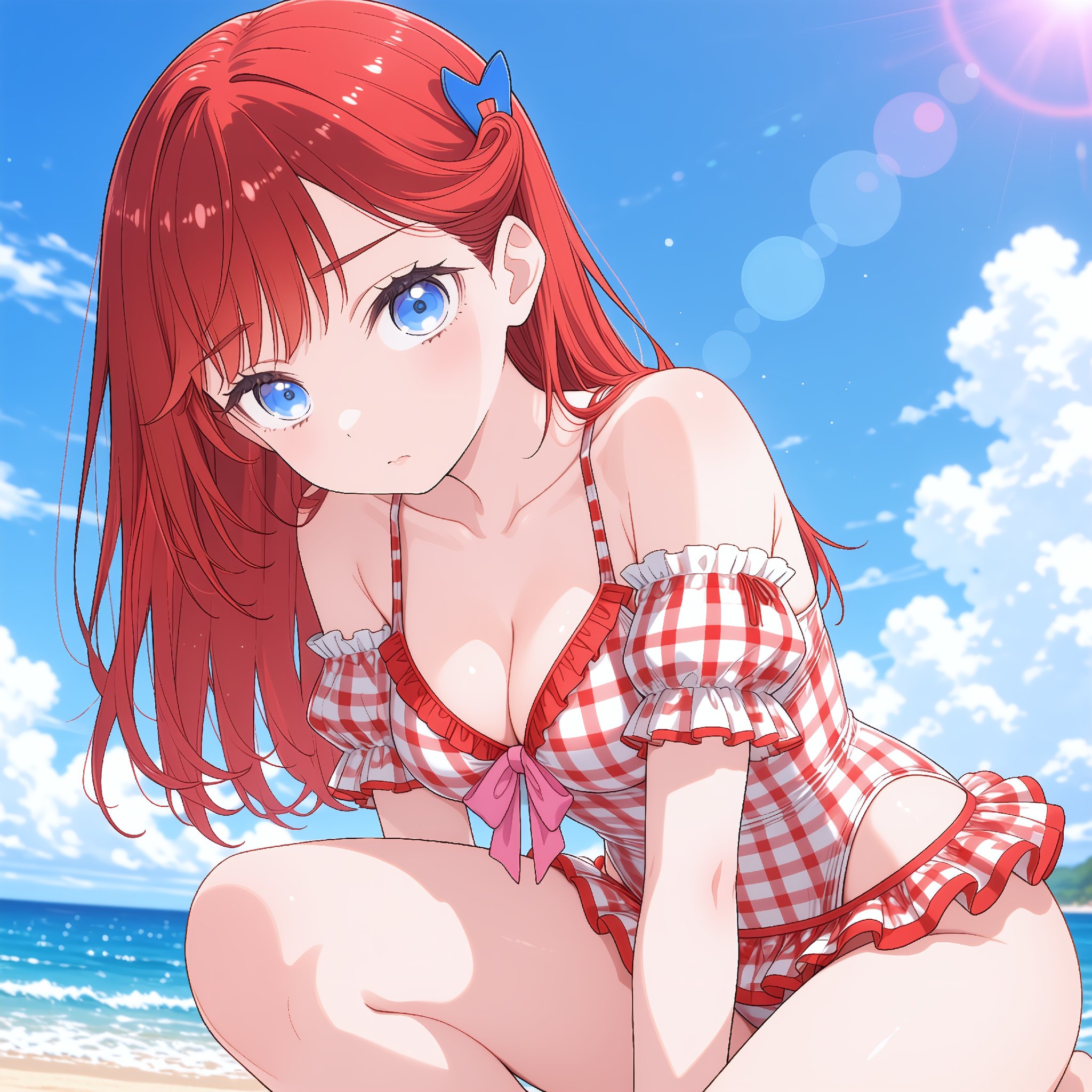 kinjo maika,  red hair,  long hair by RineAI on Tensor.Art