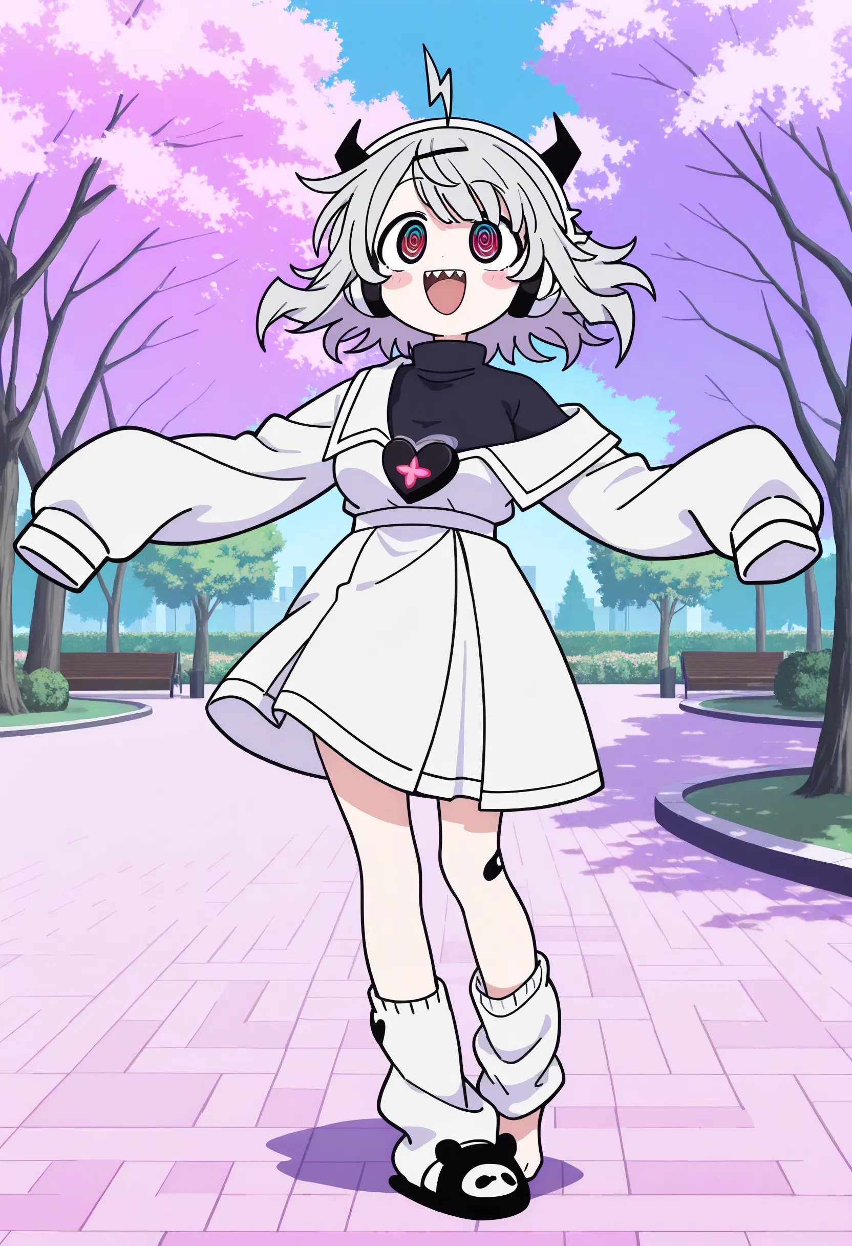 1girl,  q-chan \(yunyun denpa syndrome\),  medium hair by Di Gi Ossan on Tensor.Art