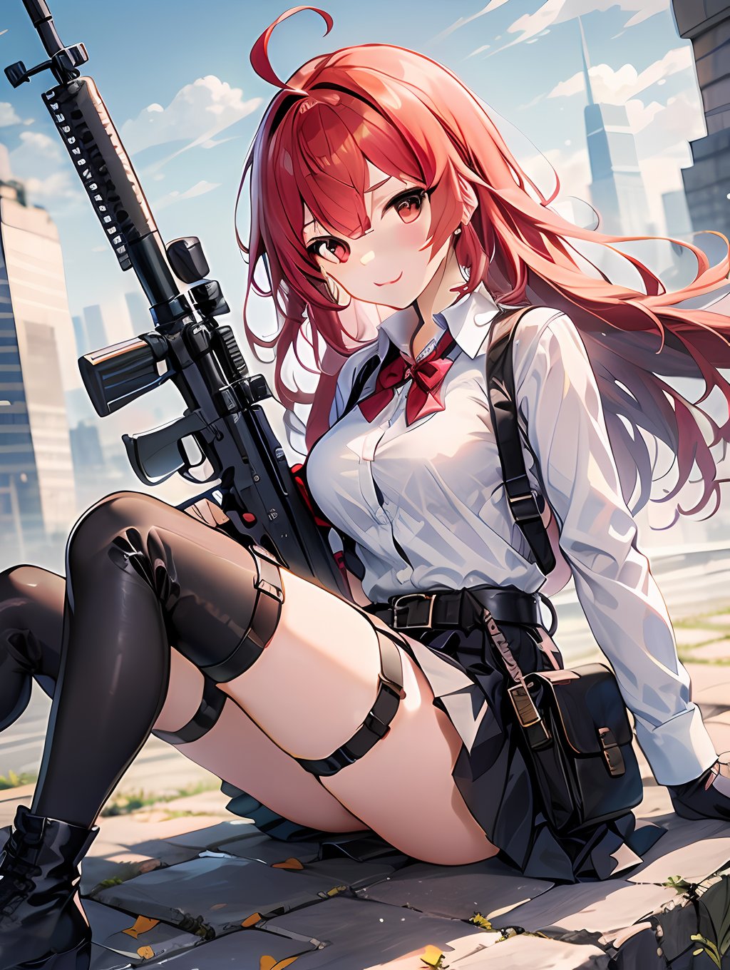 1girl,  weapon,  thighhighs by 绘炫 on Tensor.Art