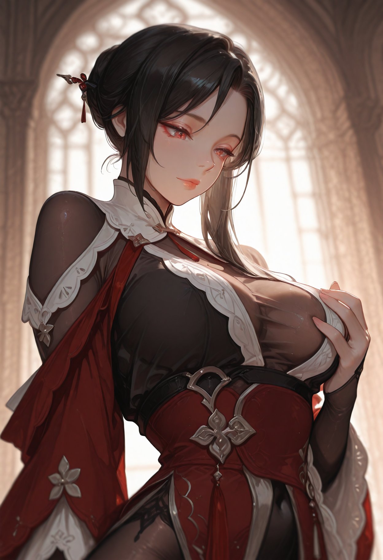 Xue Yue,  red eyes,  Xue Yue main outfit by user_lover on Tensor.Art