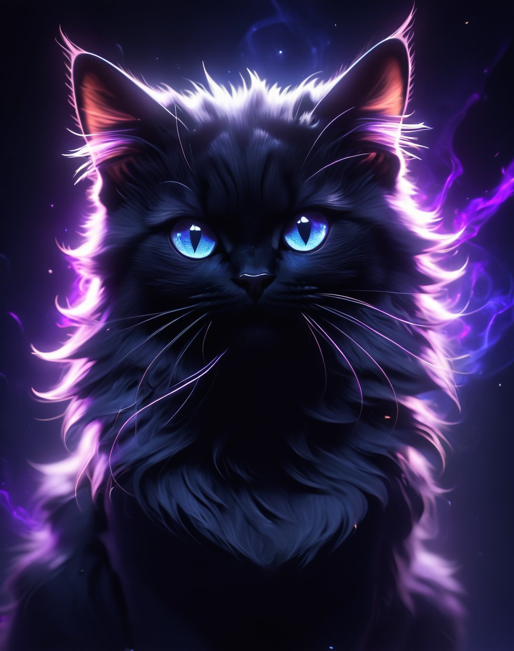 cat <lora:Dark_Aura_XL_-_Filled_with_miasma:1> dark aura,  dynamic angle, 8K, HD