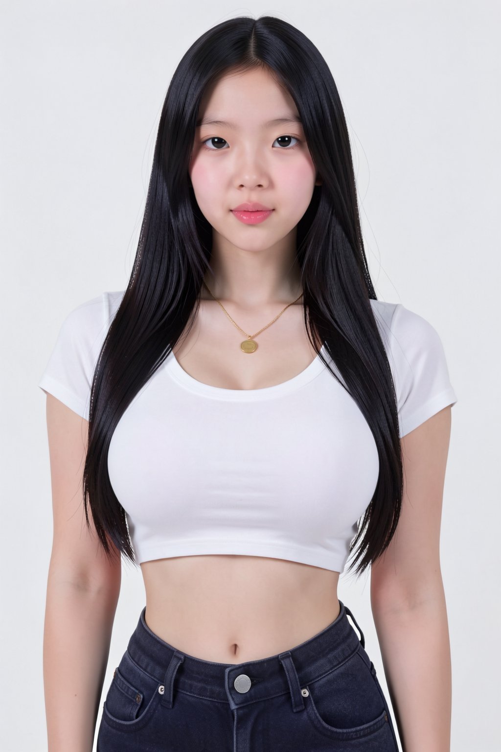 Photograph of an East Asian woman with long,  straight black hair,  fair skin by 天TIN on Tensor.Art