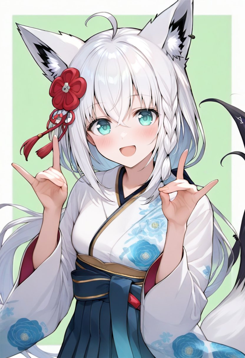 1girl,  shirakami fubuki,  shirakami fubuki \(new year\) by silvermoong on Tensor.Art
