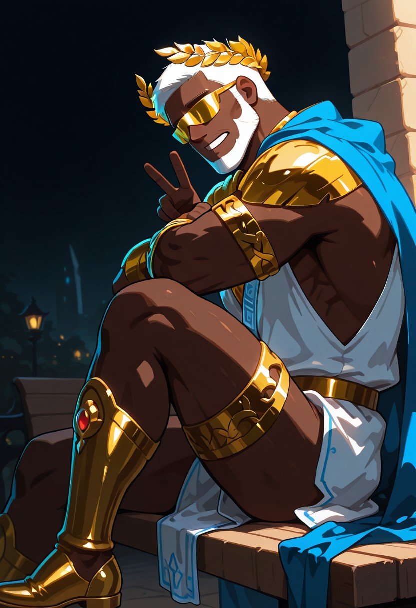 Masterpiece,  Z3us_Br0ck,  very dark skinned male by user_909676579674676111 on Tensor.Art