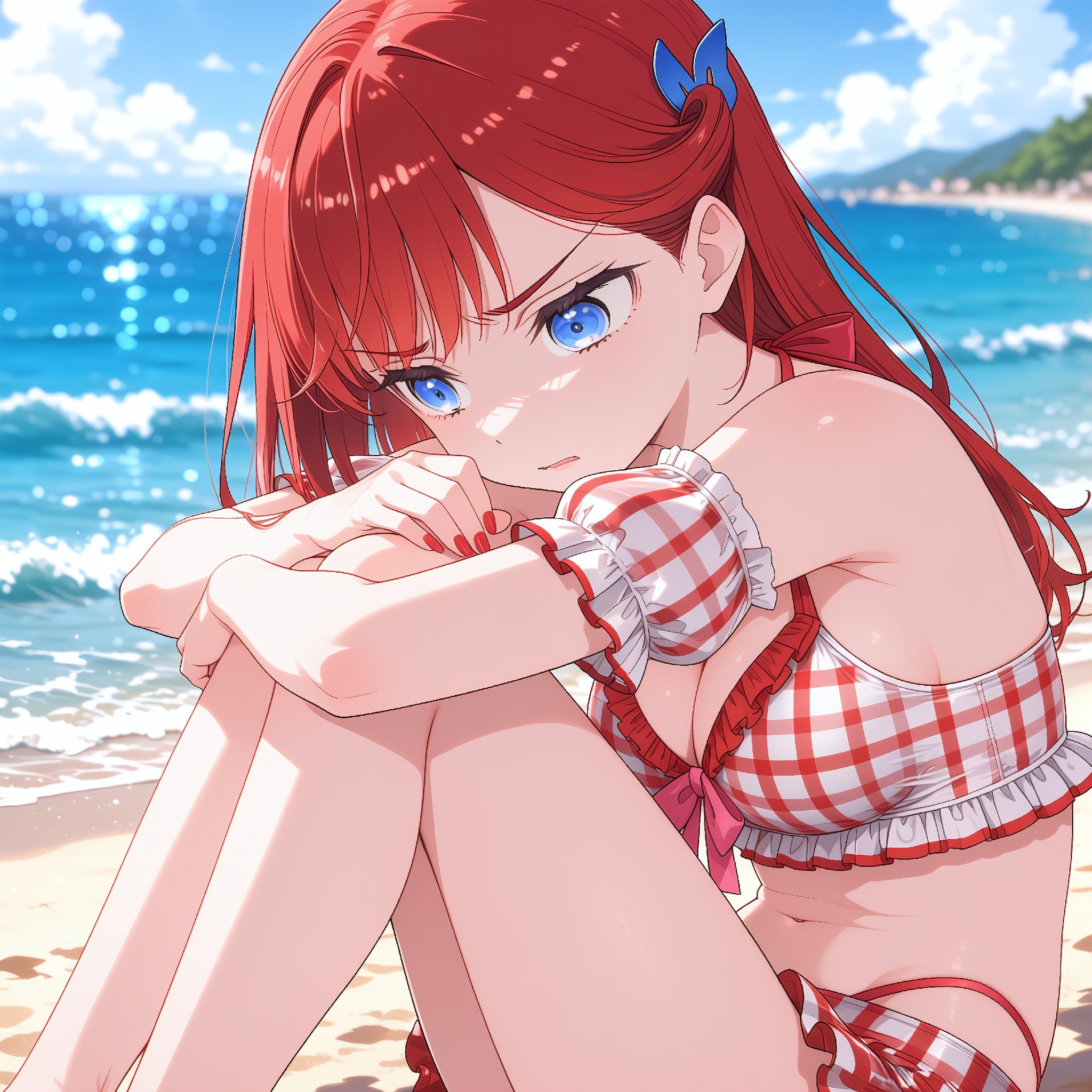 kinjo maika,  red hair,  long hair by RineAI on Tensor.Art