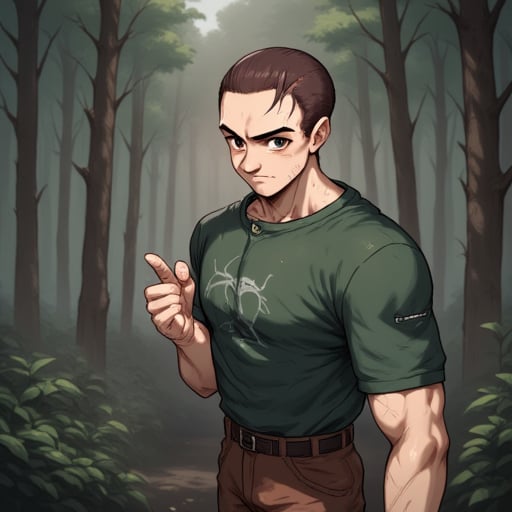 Xsiestx , portrait guy in forest, masterpiece