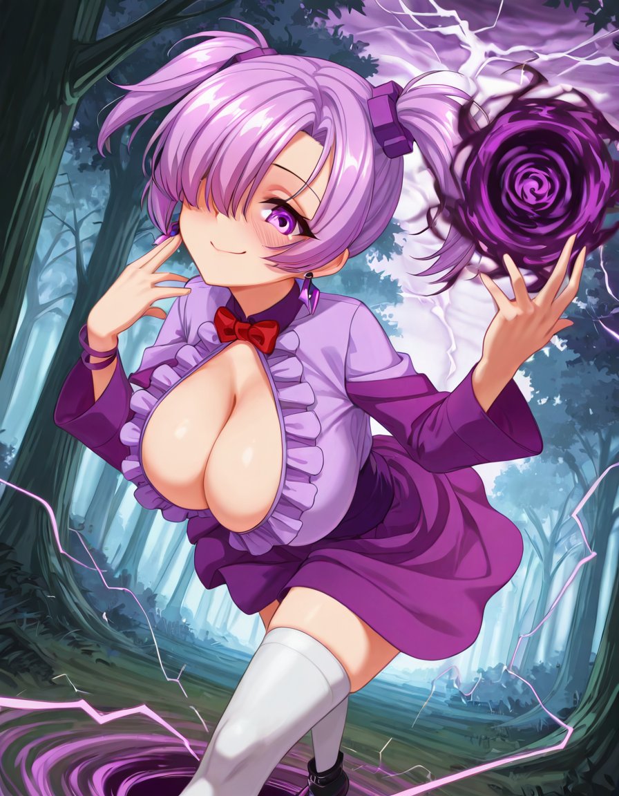 1girl,  Pure_Dark,  purple hair by Mandatarius_403 on Tensor.Art