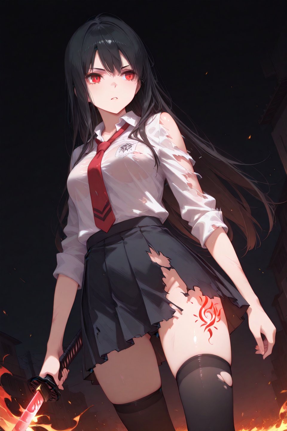 1girl,  black_hair,  long_hair by Azril0409 on Tensor.Art