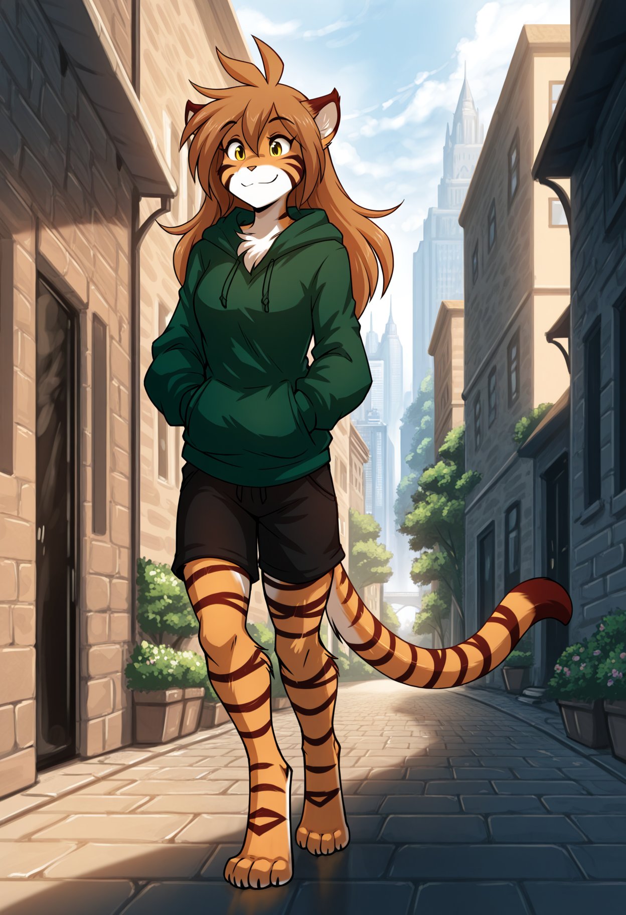 flora_twokinds,  anthro tiger,  furry anthro by ExileWolfGamez on Tensor.Art