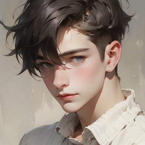 1boy,  portrait by 于修 on Tensor.Art
