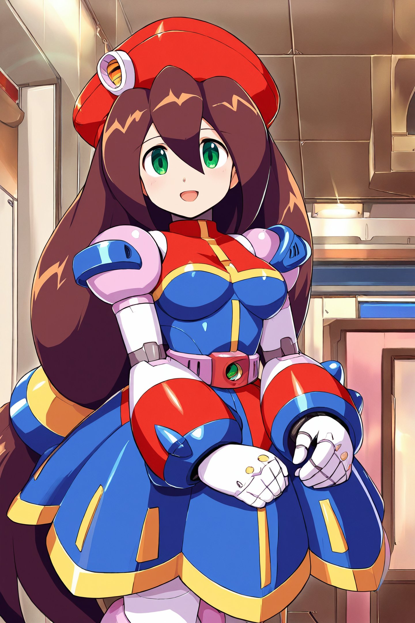 iris \(mega man\),  1girl,  beret by Awawa on Tensor.Art