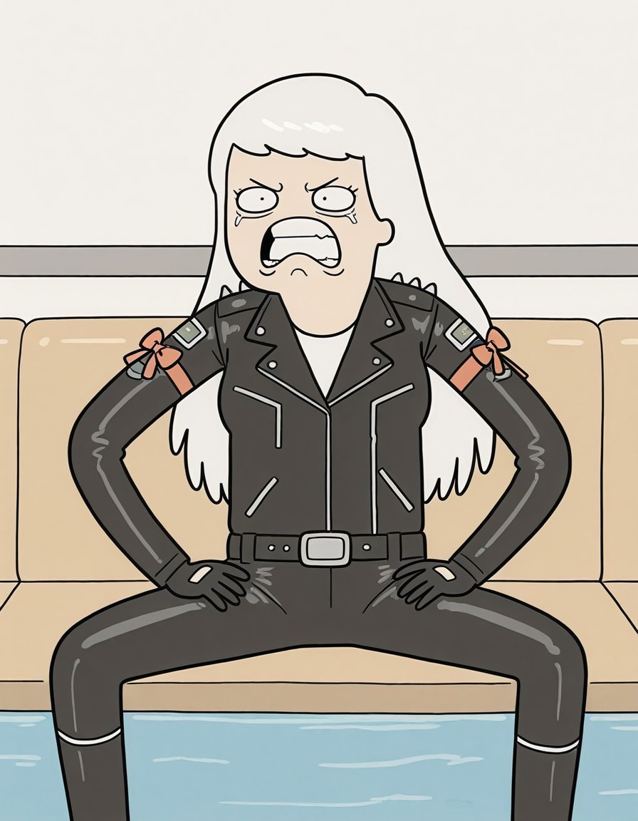 drawn in t4h1l4l4ts comic style,  1girl,  white hair by Dragon Shiryū on Tensor.Art
