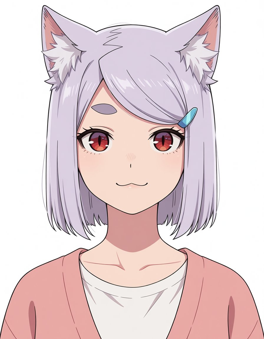 imoko satou (yaki neko),  short hair,  grey hair by soralz on Tensor.Art