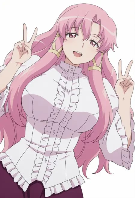 BREAK cattleya yvette la baume le blanc de la fontaine,  pink eyes,  pink hair by RichardxD on Tensor.Art