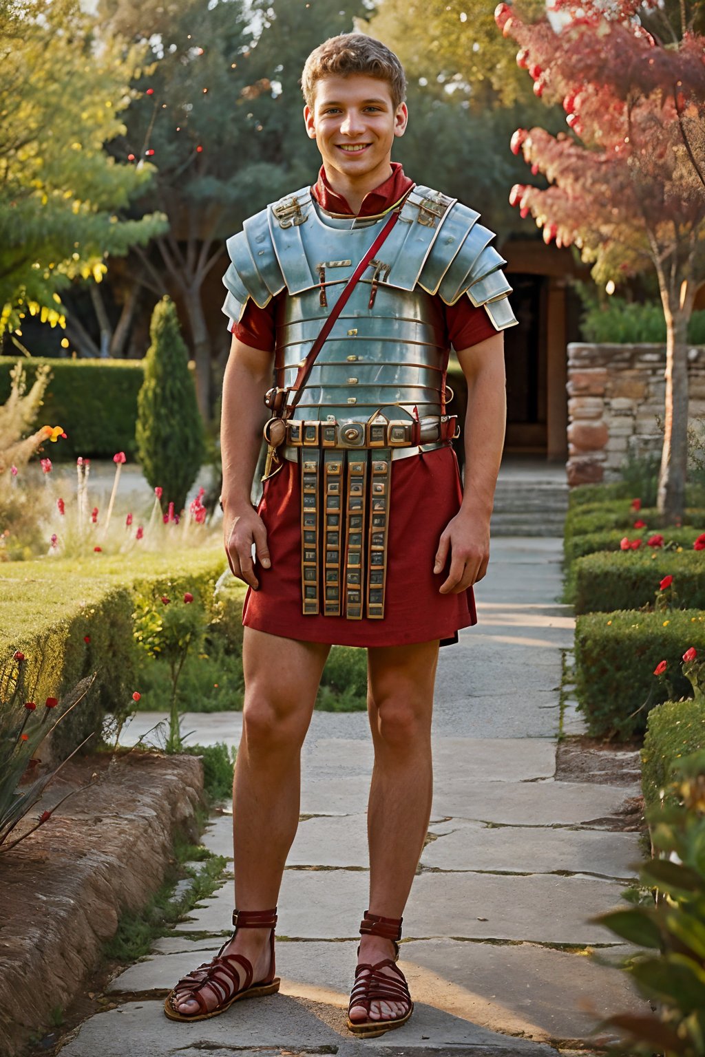 garden of Roman Villa,  standing,  smiling by txhorn75 on Tensor.Art