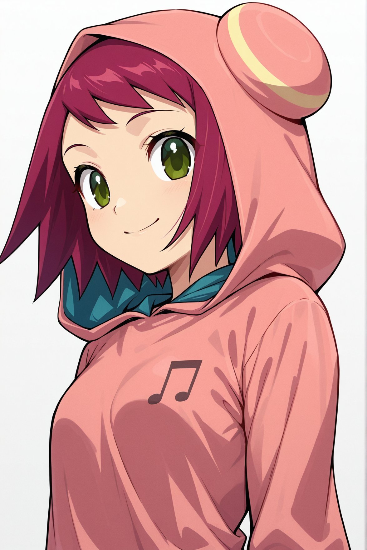 musical note,  eighth note,  pink hooded sweatshirt by Real Anime on Tensor.Art