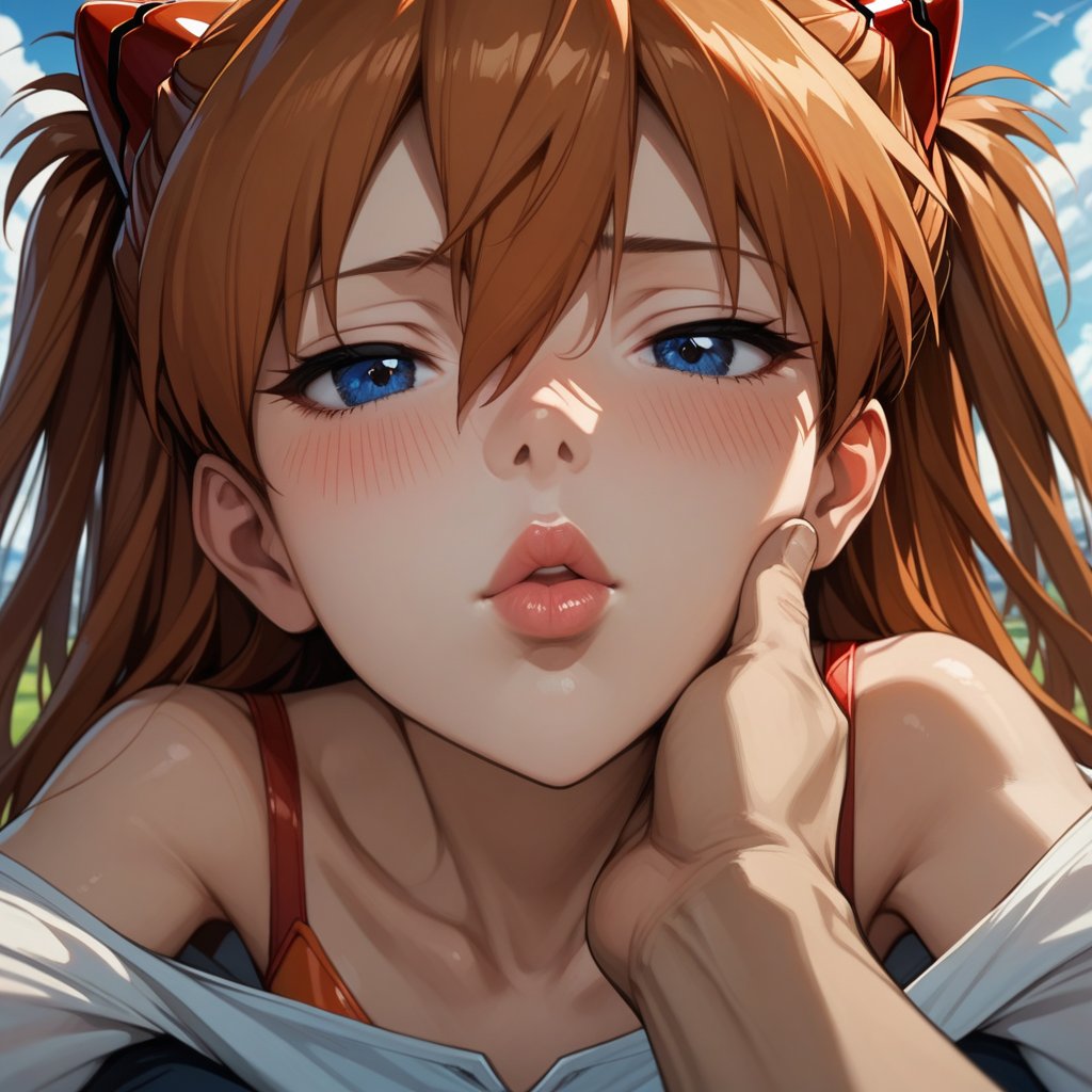 score_9, score_8_up, score_8, (source_anime),  imminent_kiss, incoming kiss, POVkiss, lips, Asuka Langley Soryu\(Neon Genesis Evangelion\), BREAK, 1woman, Asuka Langley Soryu\(Neon Genesis Evangelion\), POV, incoming_kiss, ahoge, detailed eyes, blush, lips, depth_of_field, solo focus, blurry_background, imminent_kiss, incoming kiss,