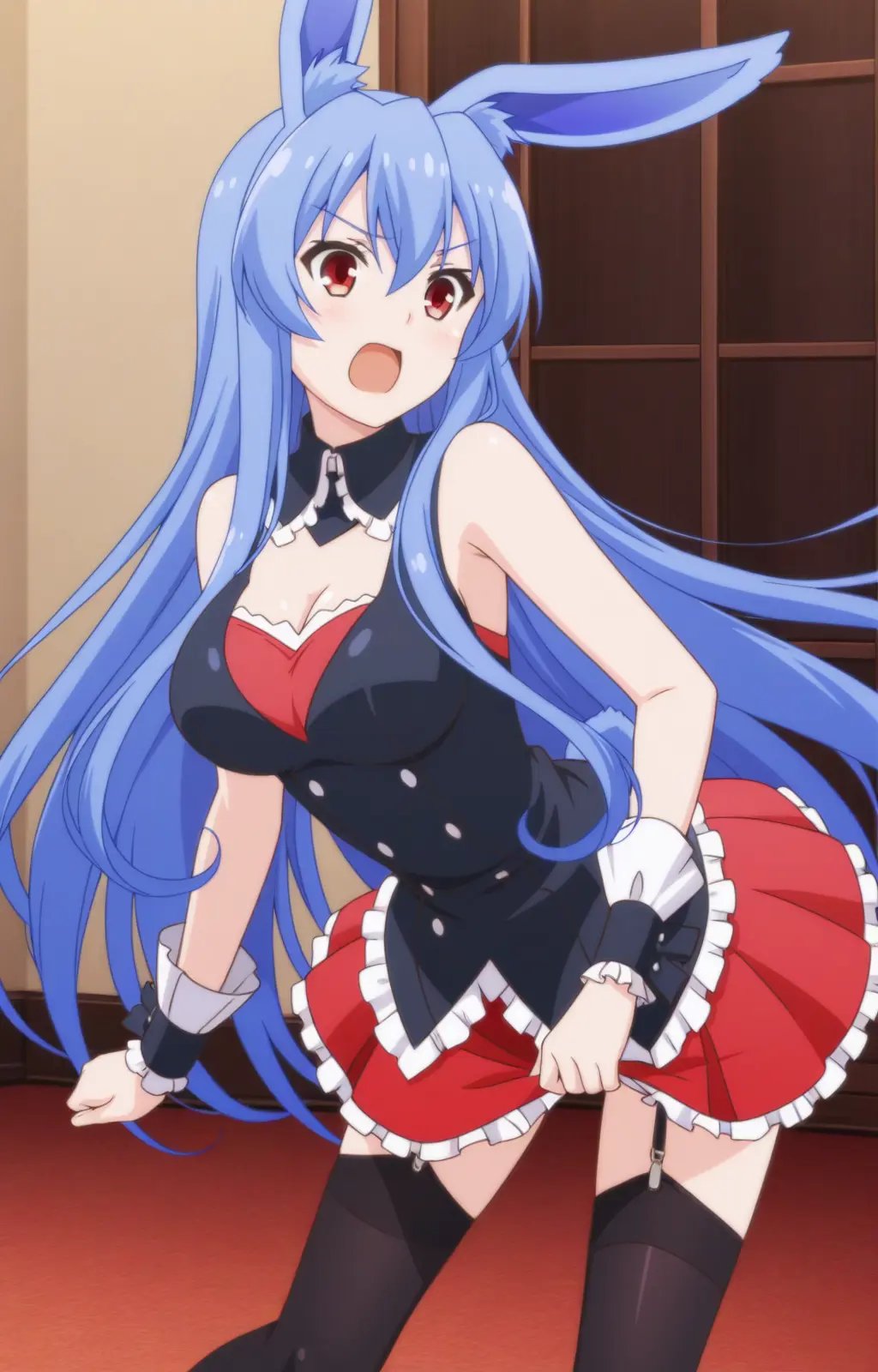 pc-kurousagi,  red eyes,  long hair by reprinter on Tensor.Art