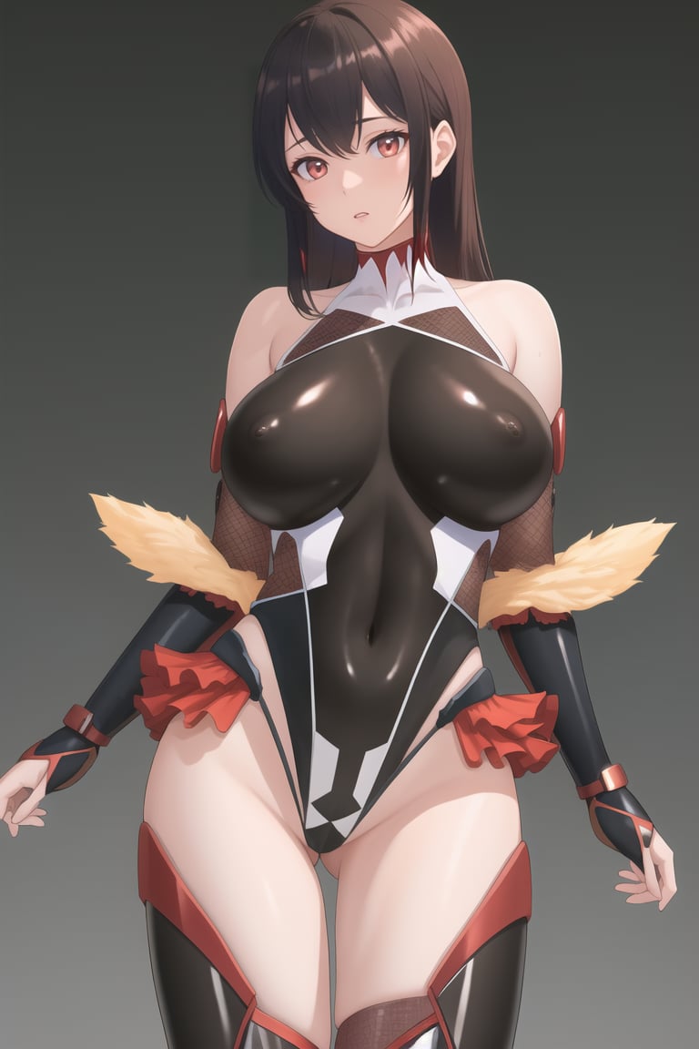 masterpiece, best quality, CG, wallpaper, HDR, high quality, high-definition, extremely detailed, taimanin leotard, large breasts