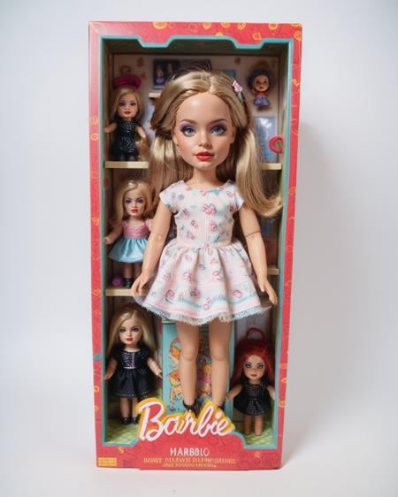 ,score_9, score_8_up, score_7_up, score_6_up, score_5_up, score_4_up, score_9, <lora:inDollBoxQuiron:0.77> makeup, doll box, tuffed toy, toy, doll, indollboxquiron, boxpremiumpackquiron, long hair, looking at viewer, standing, 1girl, fashion, lipstick