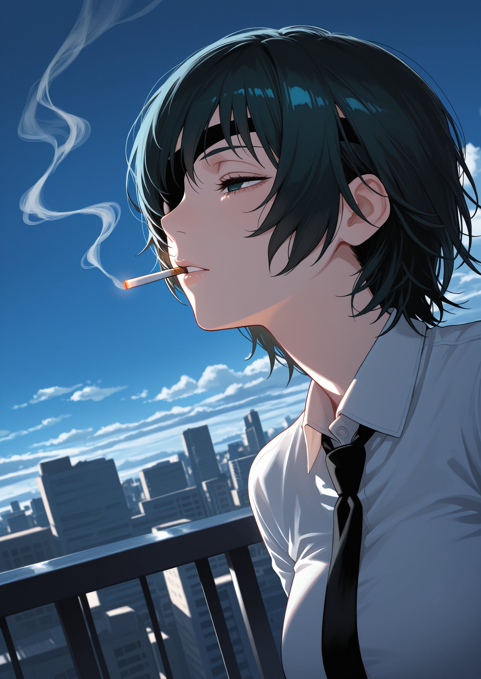 1girl,  himeno \(chainsaw man\),  collared shirt by hyukev on Tensor.Art