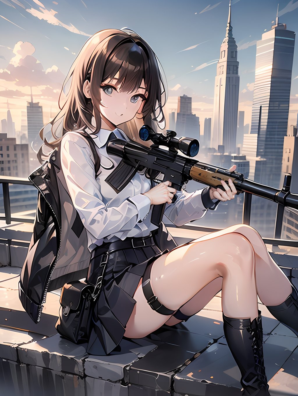 1girl,  weapon,  rifle by 绘炫 on Tensor.Art