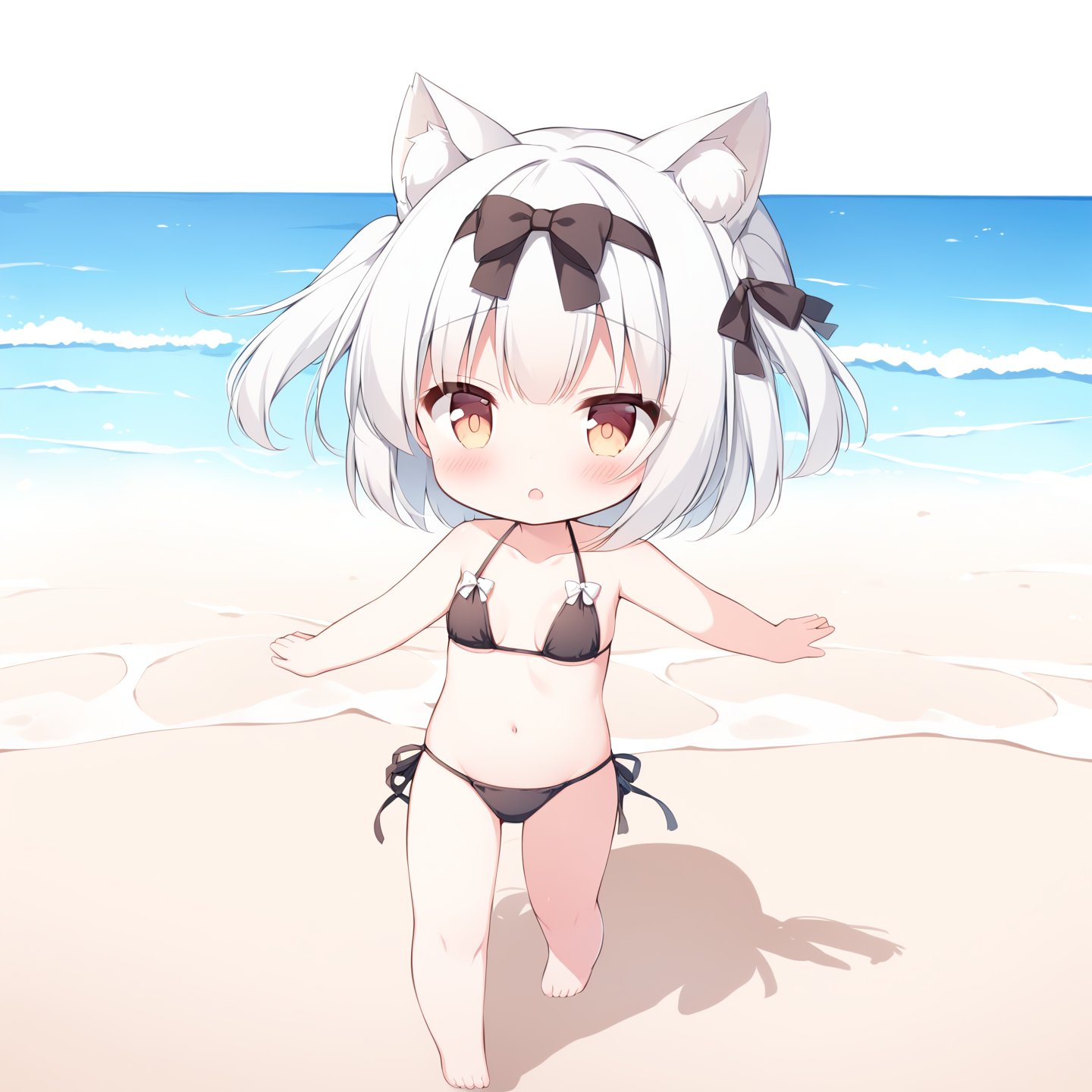Yukikaze,  Walking on the beach in a string bikini by 超市里扫货 on Tensor.Art