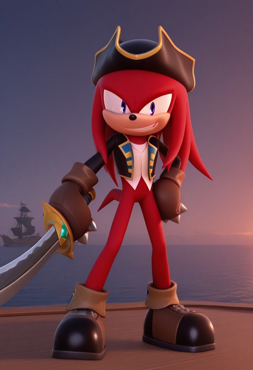 solo male,  Knuckles The Echidna,  Captain Dread Outfit by Sonic X on Tensor.Art