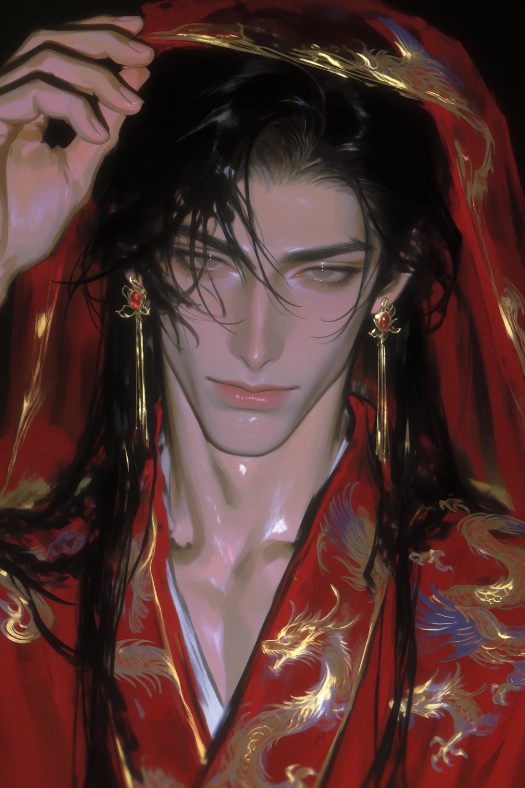 extremely handsome ancient chinese man,  perfect symmetrical face,  sharp jawline by Feelings_into_words on Tensor.Art
