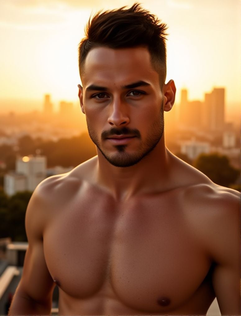 danny amendola ,  In the heart of a bustling city,  under the soft glow of a golden hour sunset by HottiesnHotties on Tens...