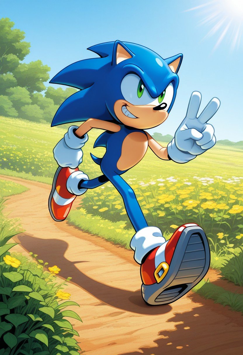 solo male,  Sonic the Hedgehog,  blue fur by Sonic X on Tensor.Art