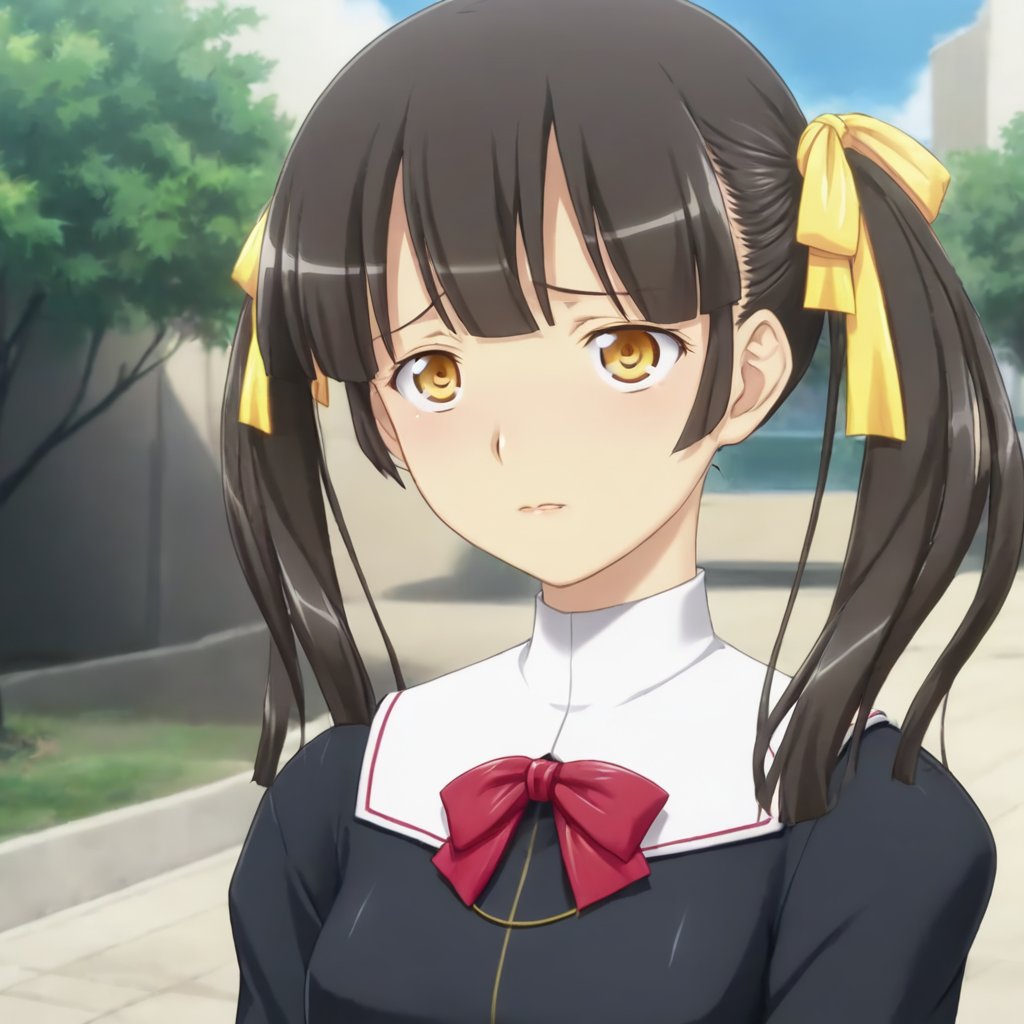hiiragi mayuka,  twintails,  yellow ribbon by Stigma Head on Tensor.Art