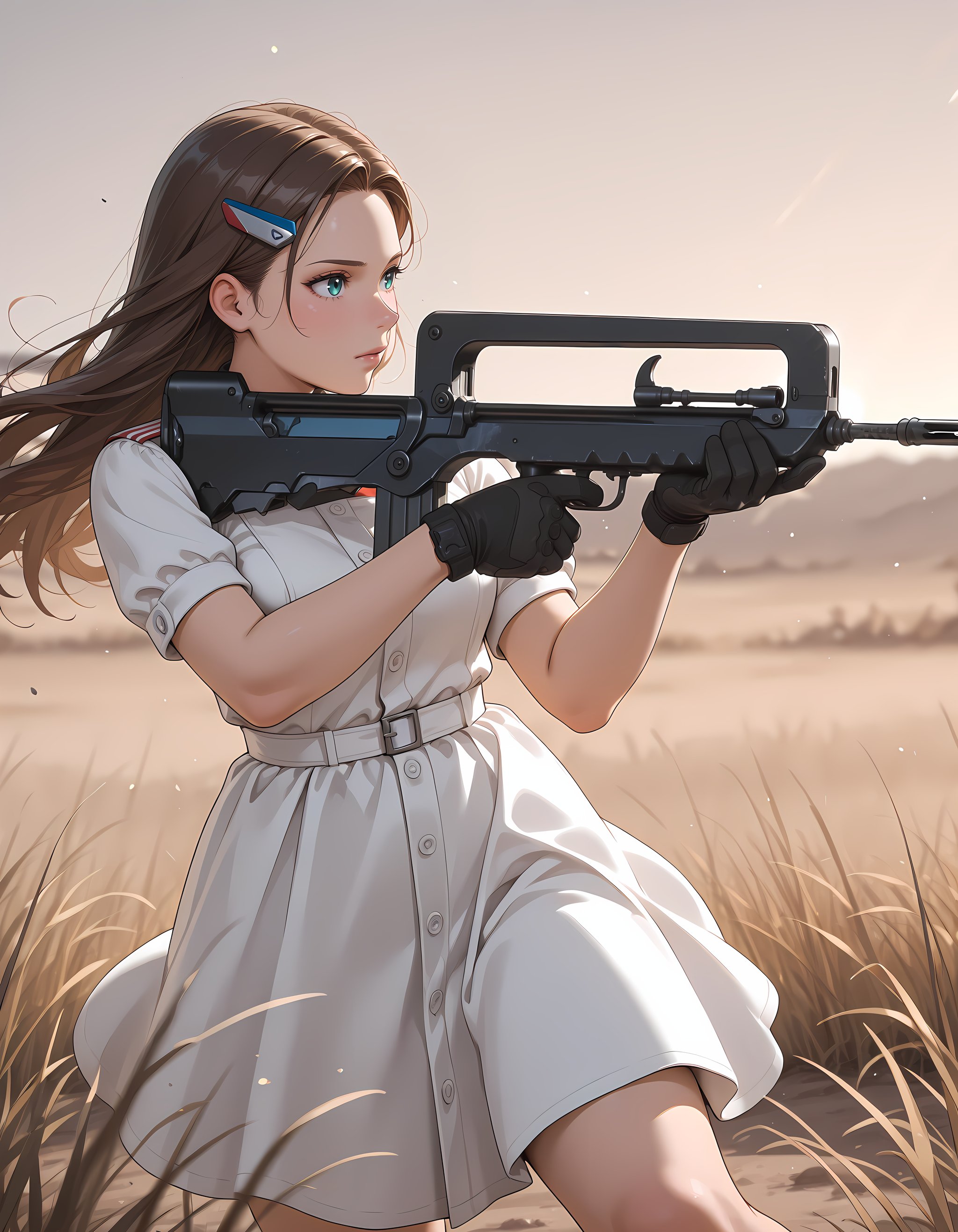 1girl,  white dress,  famas by imCryptix on Tensor.Art