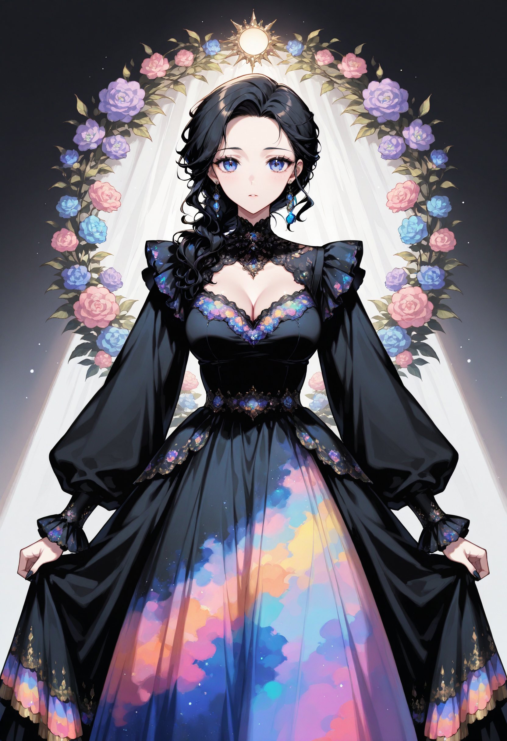 1girl,  solo,  black dress by miaomiao on Tensor.Art