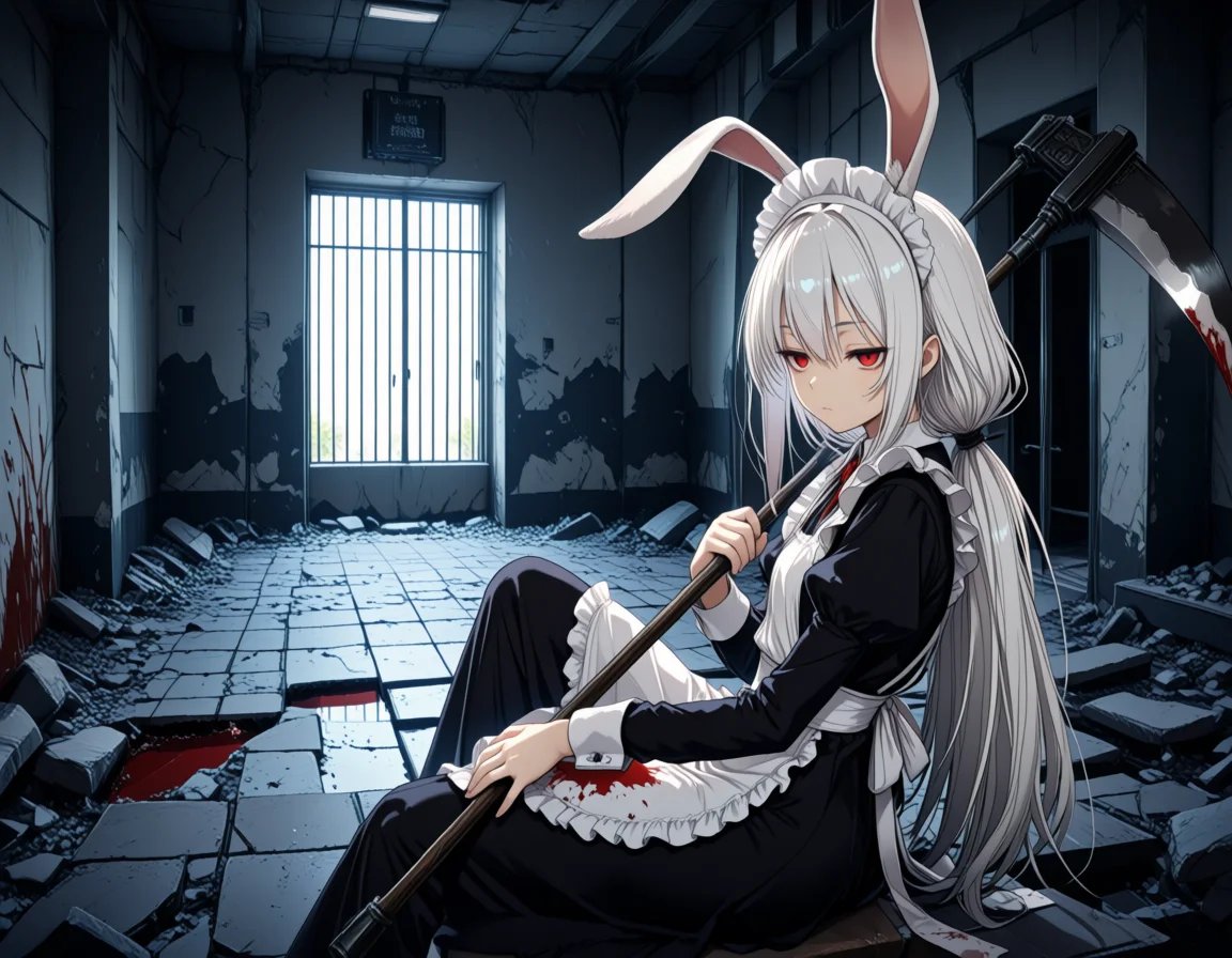 1girl,  rabbit ears,  white hair by miaomiao on Tensor.Art