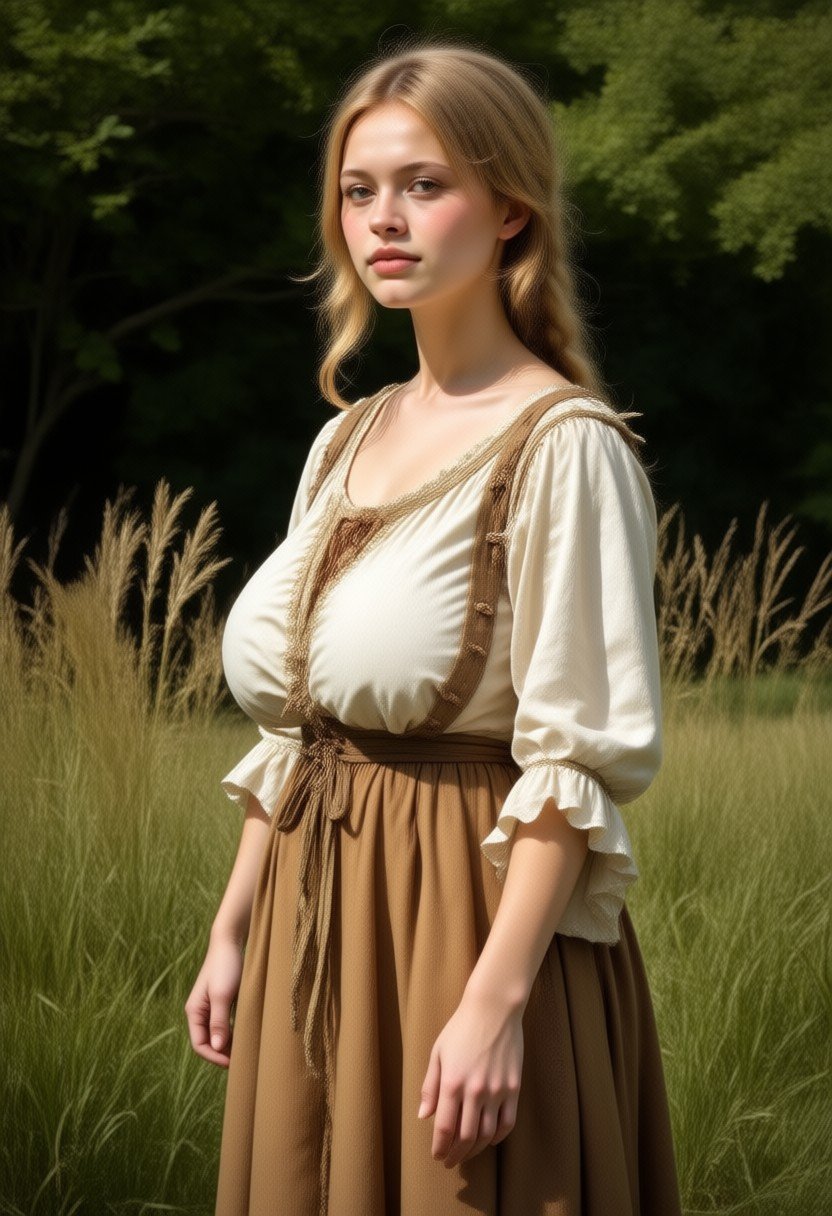photo of 24yo woman Guin,  outdoors,  medieval peasant by Guin on Tensor.Art